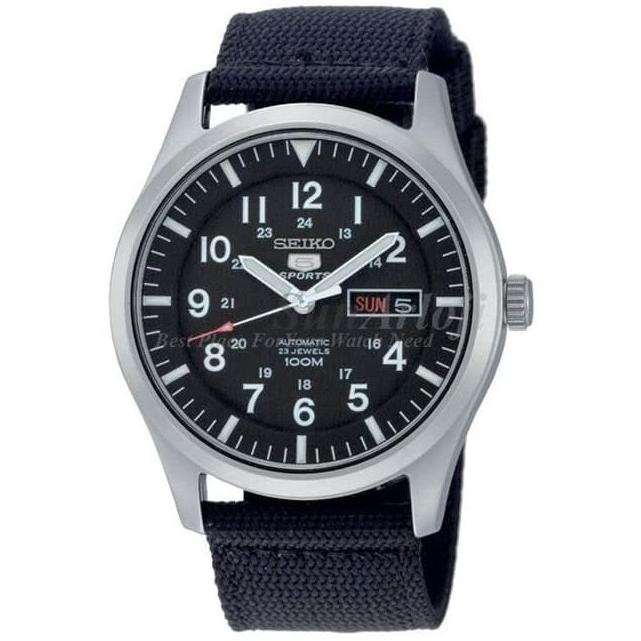 Seiko 5 Sports Snzg15K1 Automatic 100M Black Nylon Snzg15 .