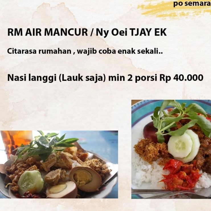 

nasi langgi air mancur semarang ready
