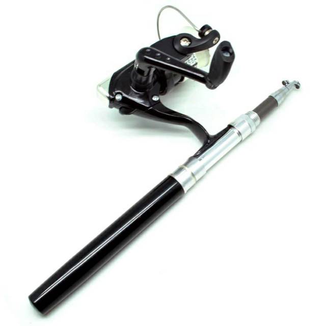 Mini Portable Extreme Pen Fishing Rod Length 1.5M - Black