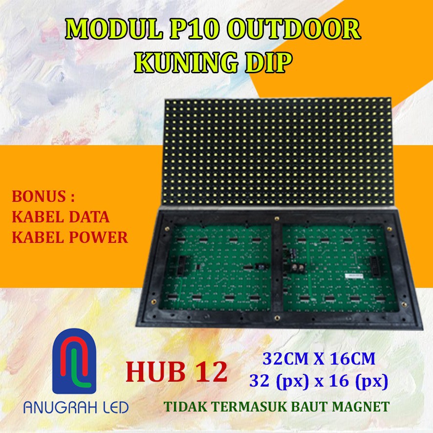 MODUL LED PANEL RUNNING TEXT P10 DIP KUNING OUTDOOR