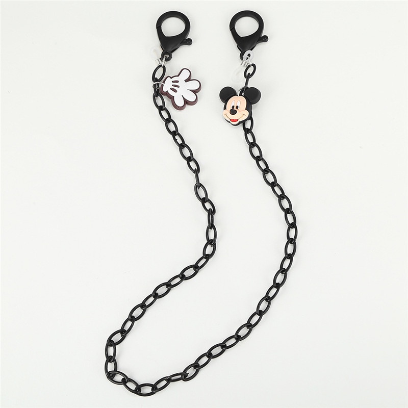 [ACKER] Kasual Sederhana Pria Wanita Hitam Acrylic Lanyard Mouse Rantai Topeng Lucu