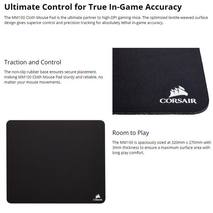 Mousepad Corsair MM100 Cloth Gaming Mouse Pad