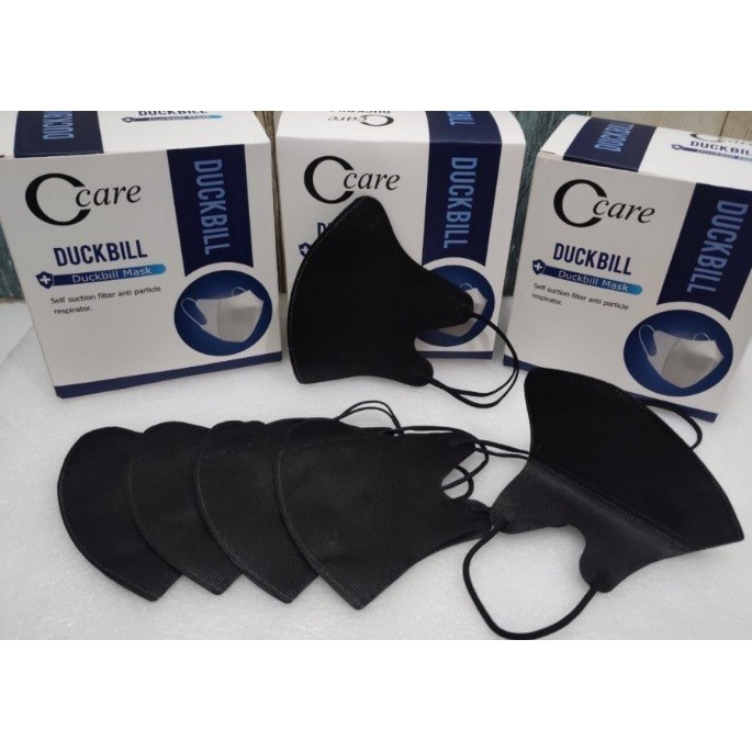 Masker Duckbill Putih dan hitam Anti Debu &amp; Virus isi 50 pcs