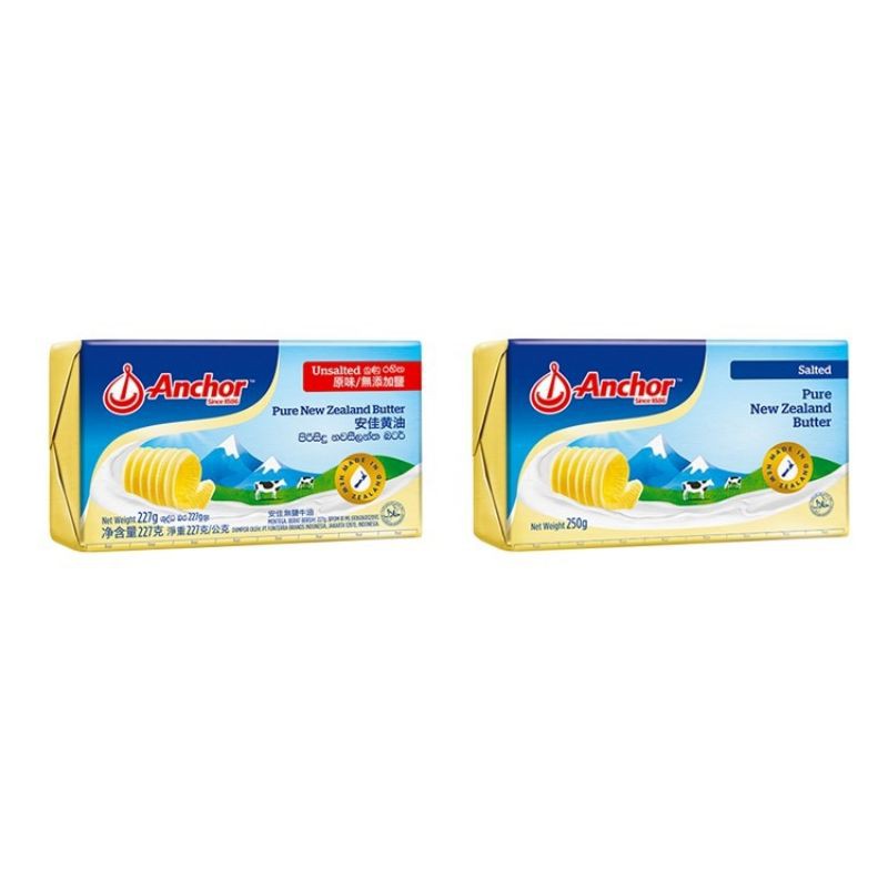 

anchor salted unsalted butter 227gr