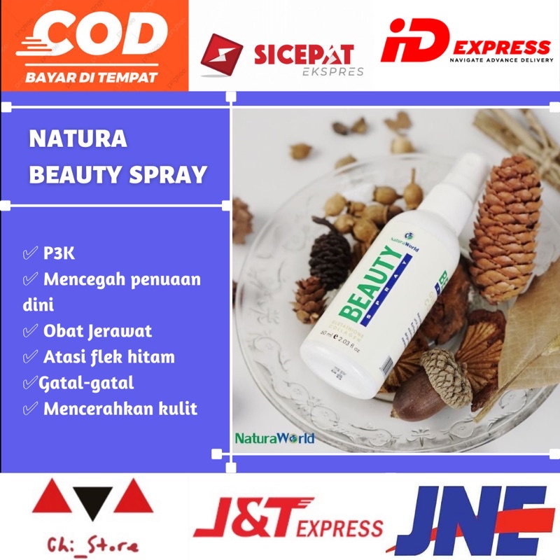 Natura beauty spray NBS serum wajah semprot face mist luka bakar lidah buaya mencerahkan kulit mence