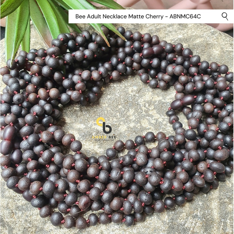 Kalung Amber Dewasa ORI Baltic Lithuania Premium Matte Cherry NAMC64C by AmberBee