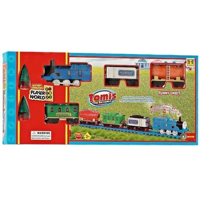 mainan kereta api thomas asap kereta keretaa rel TOMIS musik  lampu