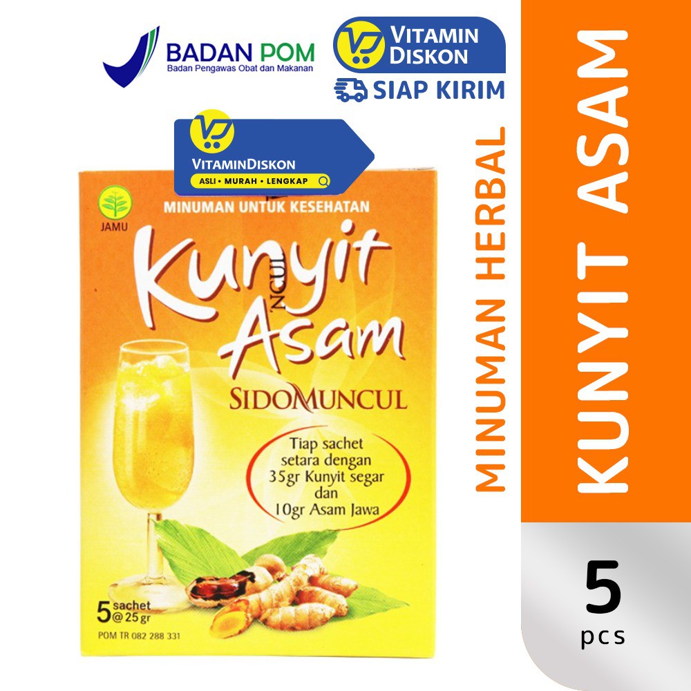 Sidomuncul Kunyit Asam 1 Box 5 Pc Minuman Herbal Penurun Berat Badan Melancarkan Haid Pms Indonesia