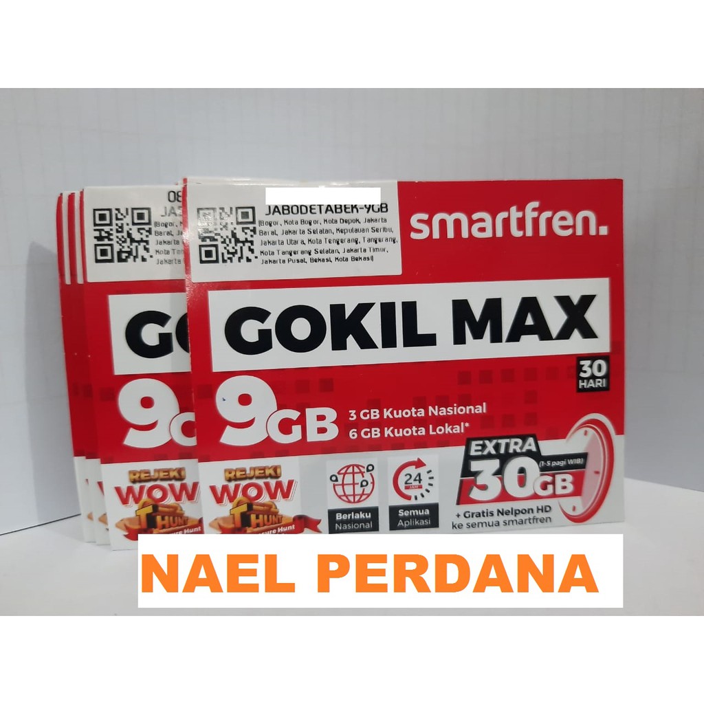 Perdana Smartfren Gokil MAX 9GB Total 39GB