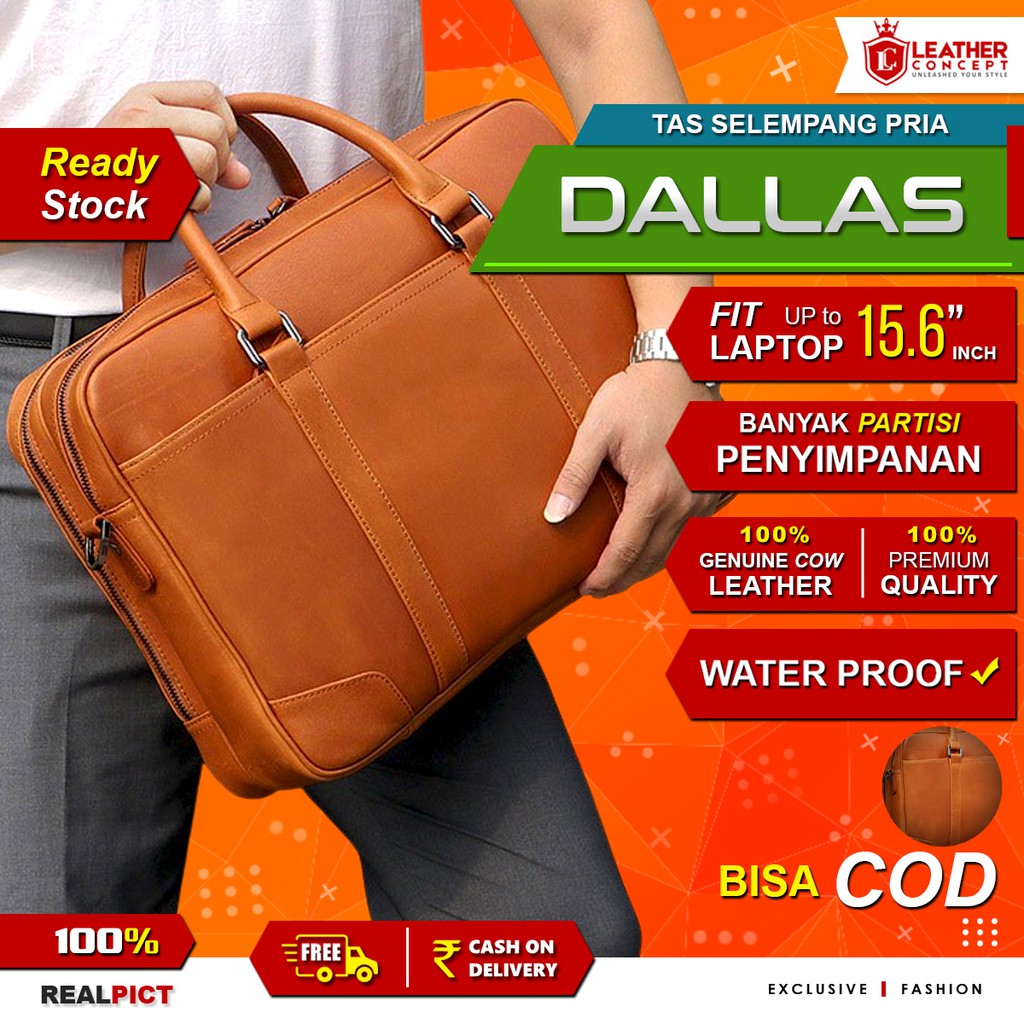 Tas Selempang Kulit Asli Pria Genuine Cow Leather - DALLAS by Napoleon