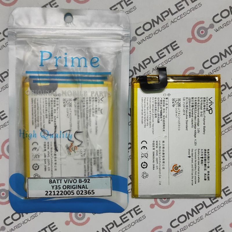 BATERAI VIVO B-92 | BATT VIVO Y35 | BATT VIVO B92 ORIGINAL 100%