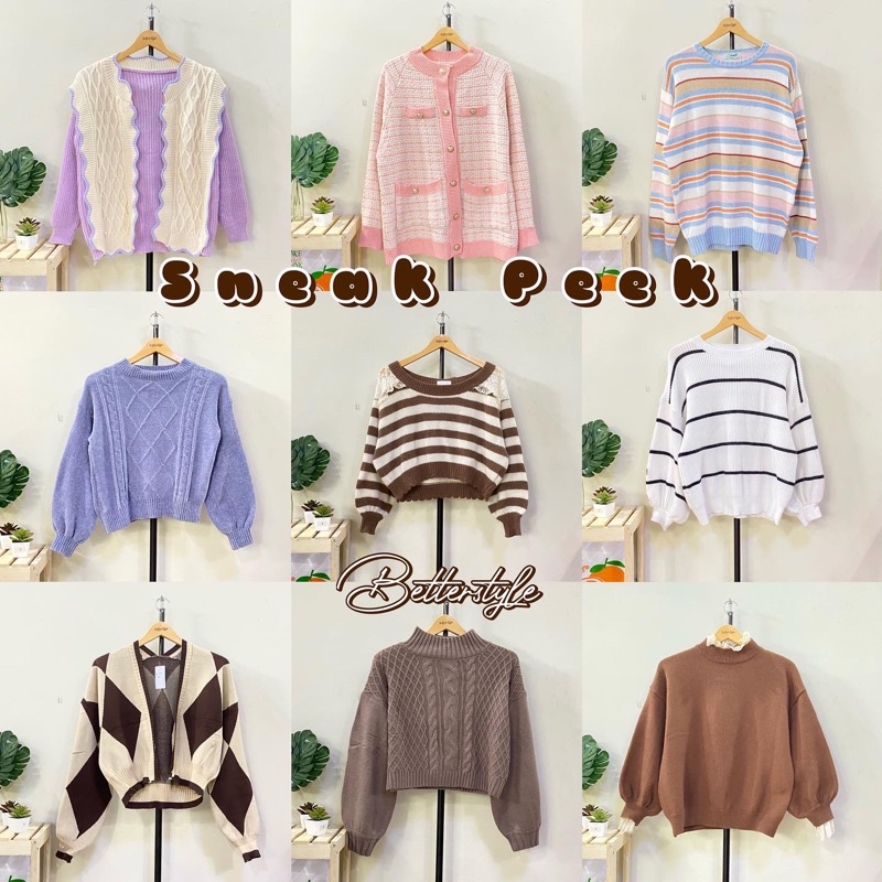 READY ITEM KNITWEAR CROP VELVET LENGAN BALON CARDI KEPANG