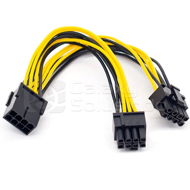 Kabel Converter 8 Pin Female To Dual 6+2 Pin Male PCIe Cable