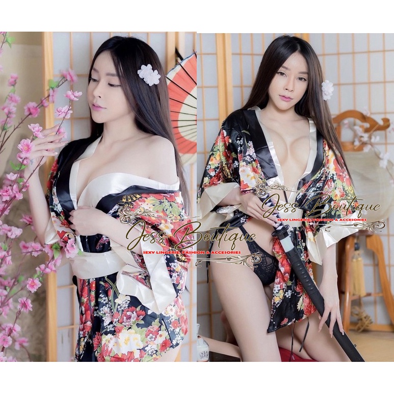 Lingerie Kimono Premium Satin Jepang Sexy Costume Cosplay Japanese Sexy Import