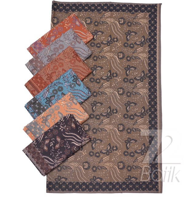 KAIN PANJANG BATIK Bahan Katun Motif Kupu Kupu Two Tone Pagi Sore Warna Abu Grey Gray 726161 Cap 72 Jarik Jarit Samping Kebat Panjang Batik Katun Modern Premium Bahan Seragam Batik Pernikahan Kantor Keluarga Murah Kamen Jadi Batik Bali Lembaran