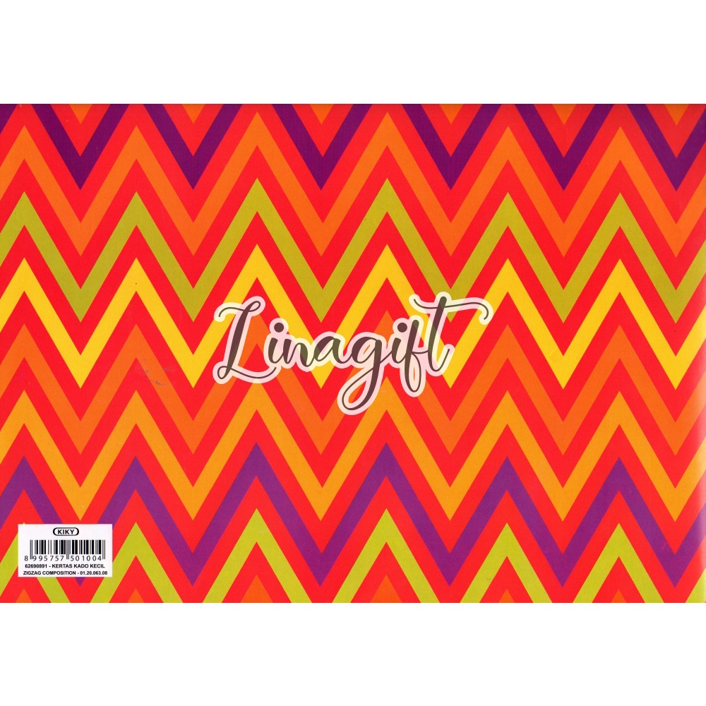 ( 5 Lembar ) ZIGZAG KIKY - KERTAS KADO - GIFT WRAPPING PAPER ZIGZAG COMPOSITION / POLKADOT / NETRAL / KANCING / DEWASA / BUTTON / MOTIF / KOMPOSISI WARNA MERAH RED HIJAU BIRU RAINBOW