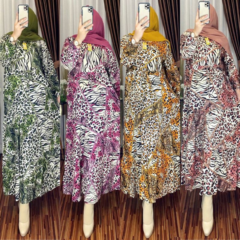 [BISA COD] - GAMIS TIARA MACAN JUMBO PUSAT GROSIR BAJU WANITA CANTIK TERMURAH MEDAN JUMBO BUSUI