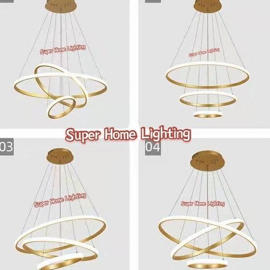 Lampu Gantung Minimalis Modern RUANG TAMU 3 Ring LED 5180768 | Lampu