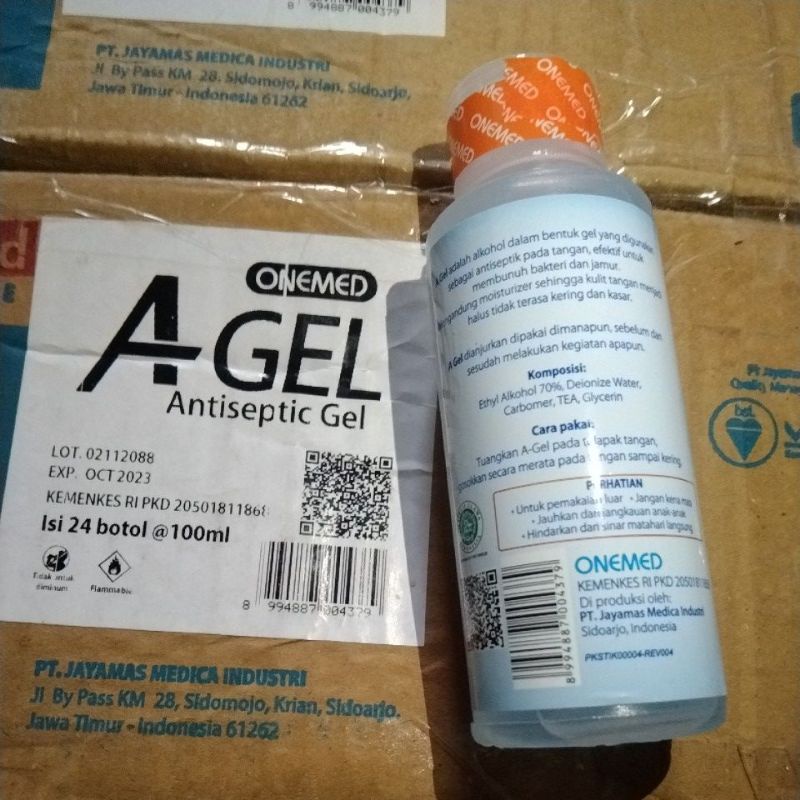 KDM_24 ONEMED A GEL AGEL ANTISEPTC GEL HAND SANITIZER GEL 70% ALCOHOL 100ML