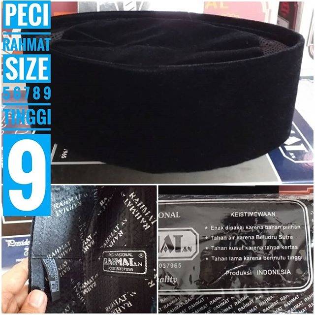 Peci songkok hitam nasional brand rahmat