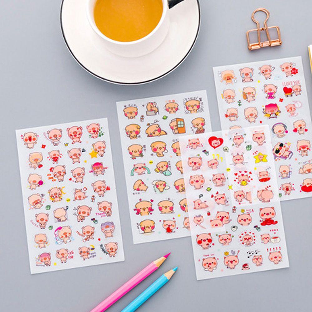 Lanfy Flat Sticker 6lembar/lot Album Animal Kartun DIY Diary Dekorasi Stiker