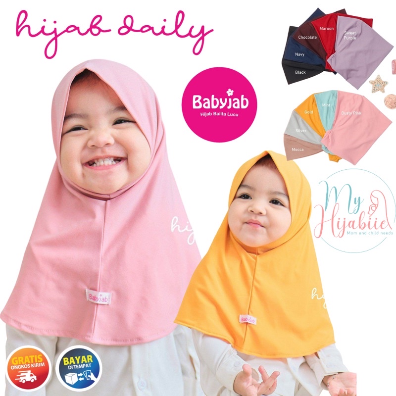 Babyjab Hijab Daily Anak Perempuan Lucu Polos - Baby Jab Jilbab Harian Murah Cantik Usia 0 1 2 3 4 5 6 7 Tahun