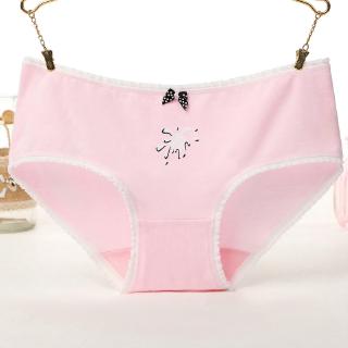 5Pcs Celana  Dalam  Brief Wanita dengan Bahan  Katun  dan 