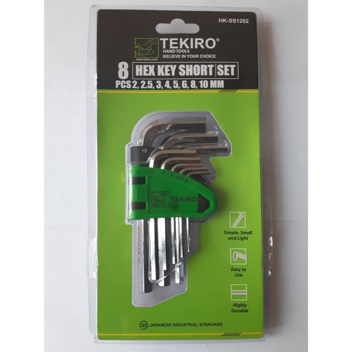 KUNCI L LONG SET PENDEK ISI 8PCS/ KUNCI L SET/ KUNCI L LONG SET/ HEX KEY SHORT SET ISI 8PCS/KUNCI SET/KUNCI PERKAKAS BERKUALITAS