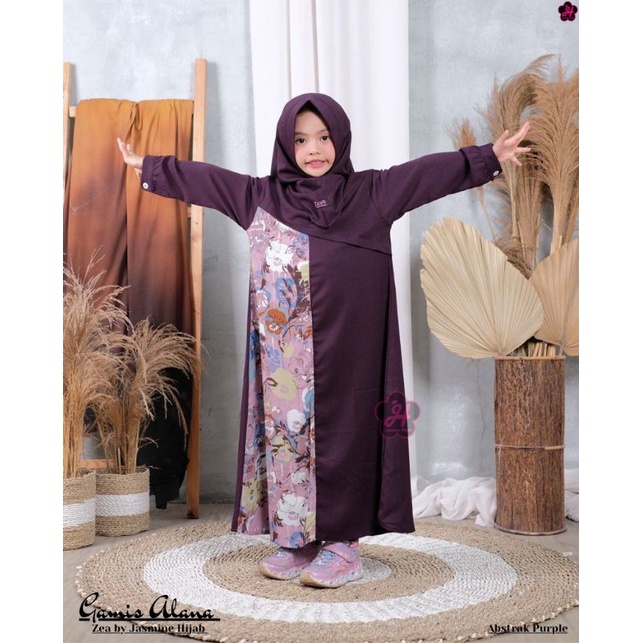 GAMIS SYAR'I ANAK USIA 3-8 THN GAMIS ALANA ZEA JASMINE ORI TERBARU