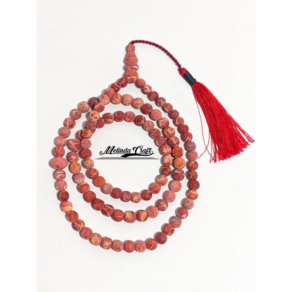 Tasbih Batu Marjan Natural / Tasbih Red Coral Merah LAUT ASLI