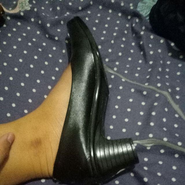 Haffand Sepatu Pantofel Wanita Hitam Hak 3 Cm Cewek Sekolah Kantor Paskibraka Paskib Paskibra A01ss