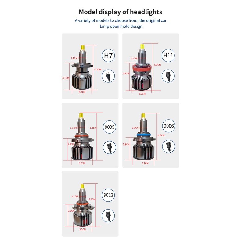 1 Pasang Lampu Depan Mobil LED 360 Derajat° Lampu Kabut Mobil H7 H11 H8 9005 9006 HB3 HB4 9012 HIR2