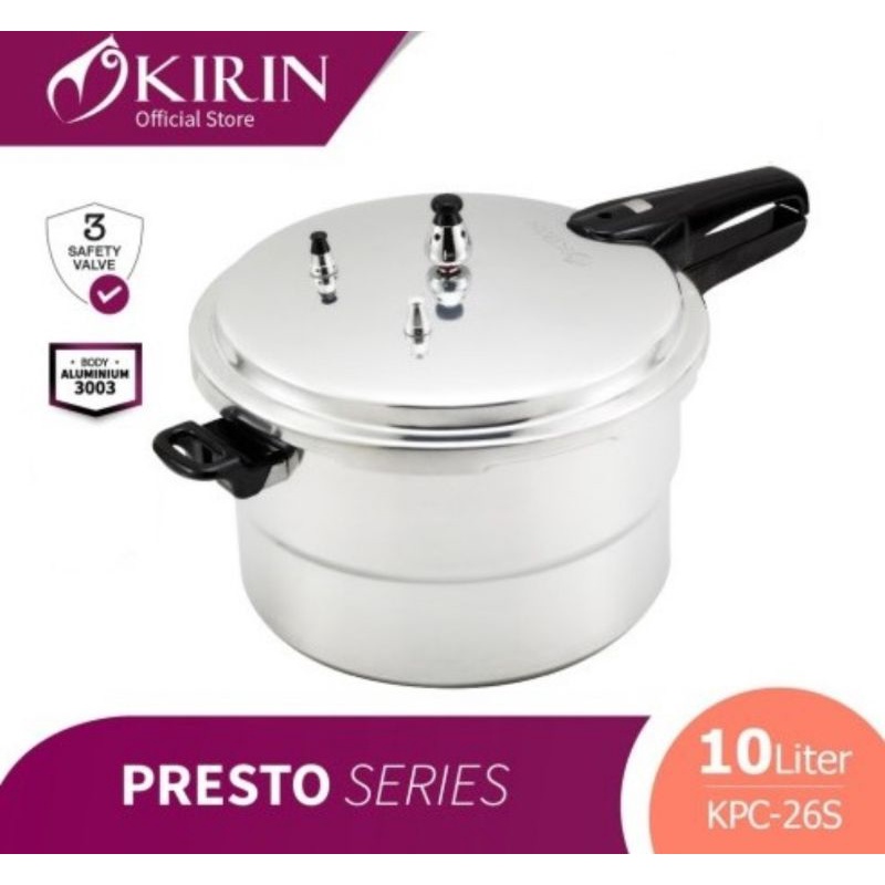 KIRIN Panci Presto Series KPC 26S Pressure Cooker 10 Liter KPC26S