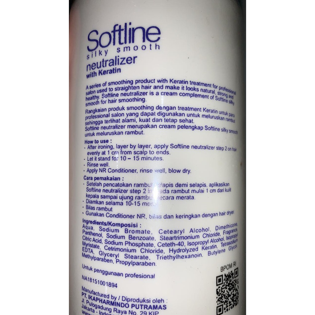 NR Softline Silky Smooth Neutralizer Smoothing Pelurus Rambut Step 2 500ml