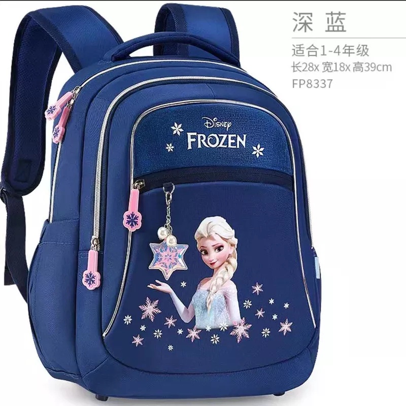 STI_Tas Sekolah Disney Frozen Untuk Anak Perempuan Elsa Anna Olaf Ransel Ortopedi Bahu Siswa TK/SD/S