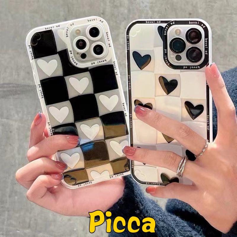 Soft Case Tpu Motif Papan Catur Hati Untuk Iphone 7 8 Plus Xs Max Xr 12 11 13 Pro Max X 6 6S Plus Se 2020