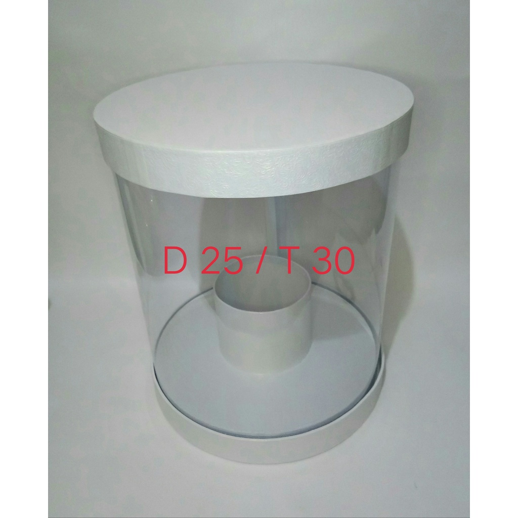 Bloom Box Tabung Mika D25 Tinggi 30/Bloom Box Mika Bulat Transparan / Round Flower Box / Tabung Mika