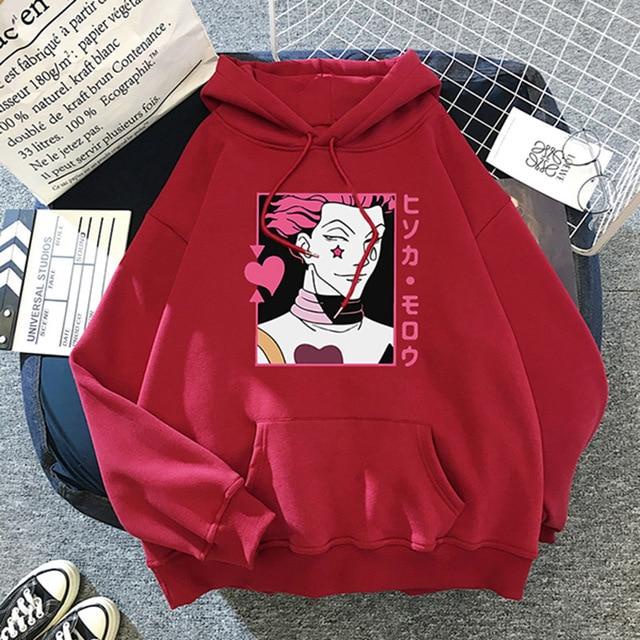 Sweater HISOKA MOROW V2 Hoodie Anime HUNTER x HUNTER Jumper Pria Wanita Bahan Fleece Ukuran S M L XL XXL XXXL