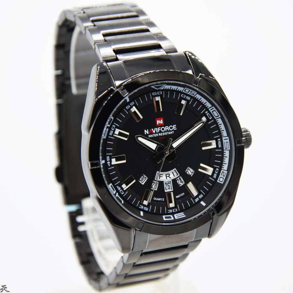 Jam Tangan Pria Naviforce NF-9038 MB Original Stainless