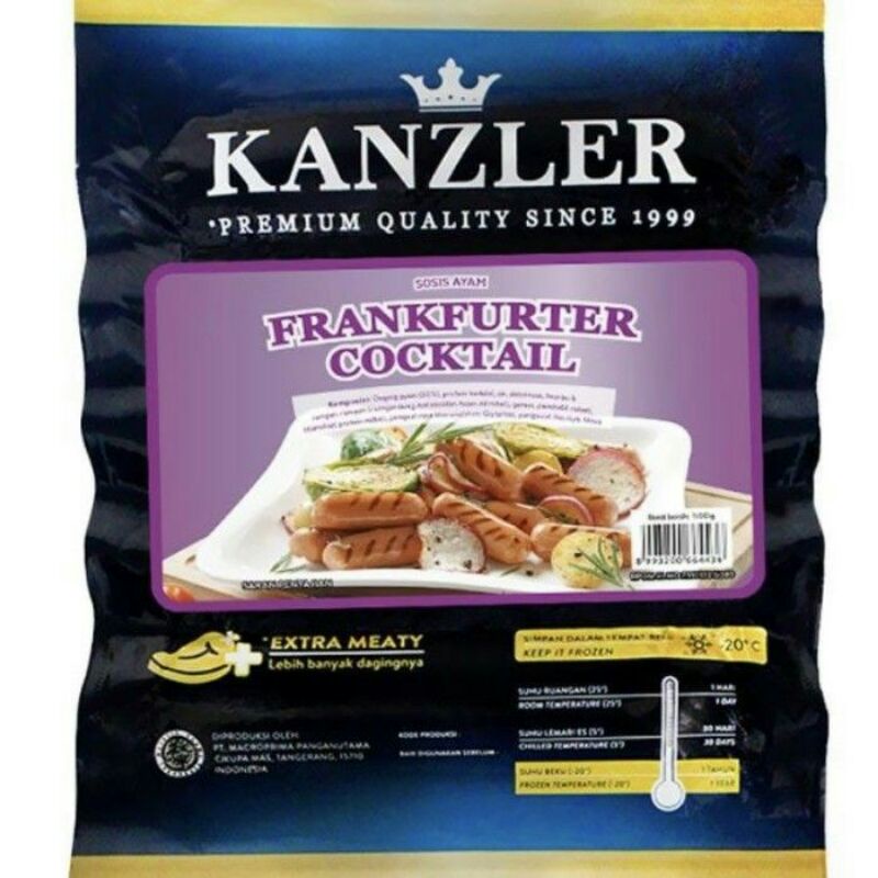 

KANZLER FRANKFRUTER SOSIS COTAIL 500GR, SOSIS SAPI HALAL 100% DAN ENAK UNTUK CEMILAN DLL