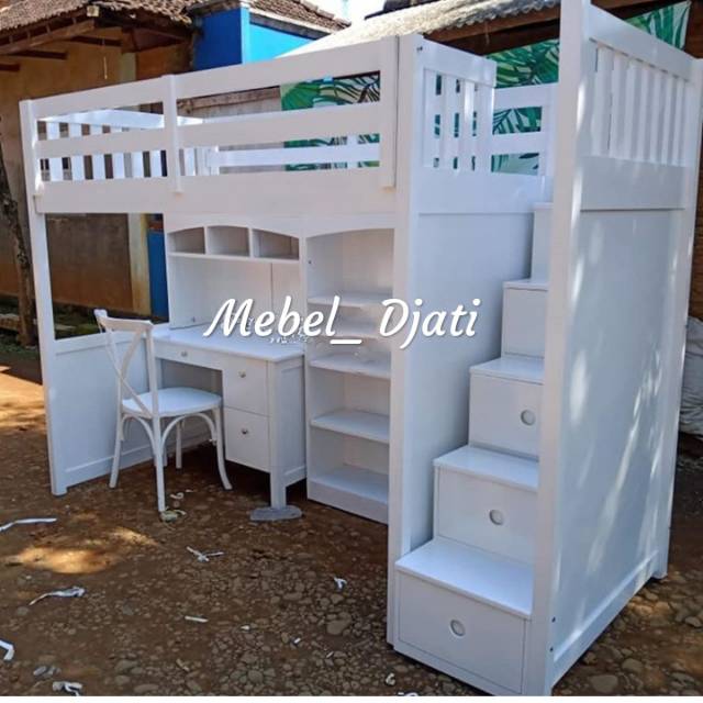 Dipan anak tingkat duco plus meja belajar