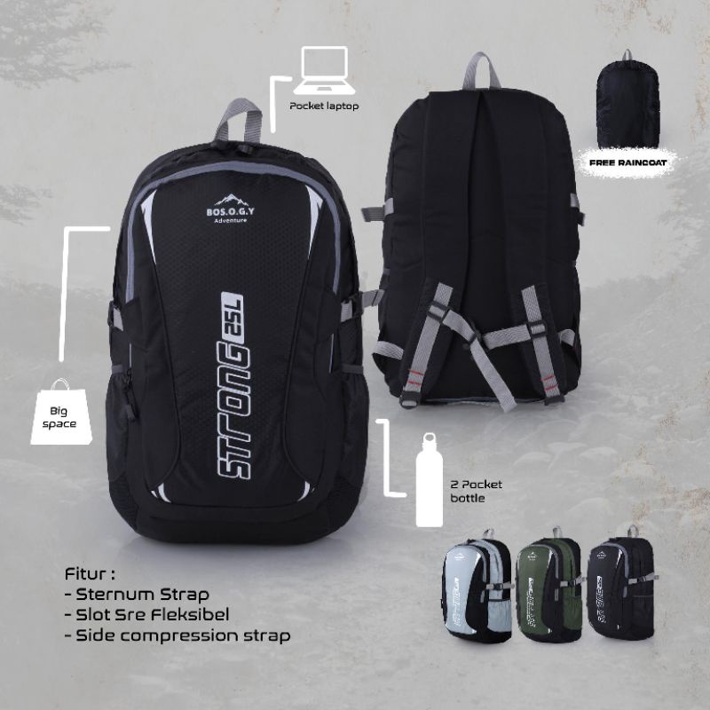 Tas Ransel Strong 25 Liter Original Terbaru | Tas Backpack Pria Wanita | Tas Sepeda Traveling | Tas Kerja Kantor Sekolah Kuliah Premium Material