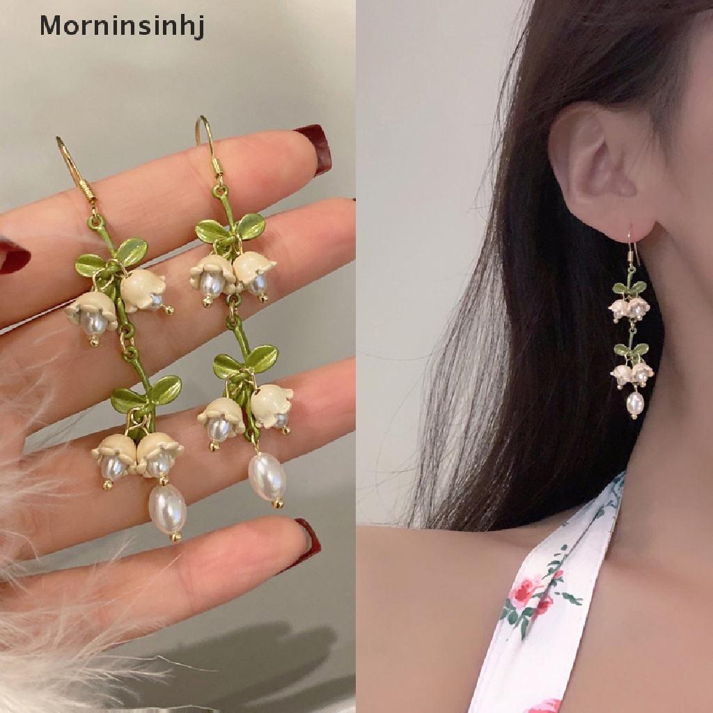 Mornin Gelang Kait Telinga Lily Of The Valley Mutiara Hijau Desain Baru Untuk Perhiasan Wanita id