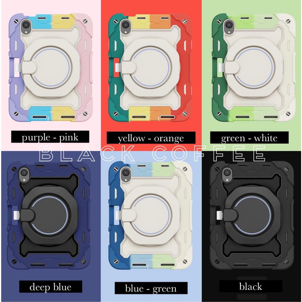 COLOUR Anti Drop Bumper CASE IPAD PRO 11 (Gen 1 / 2 / 3 / 4) / IPAD PRO M1 / PRO M2 / IPAD AIR 4 / AIR 5 / IPAD 9 / 8 / 7 (10.2 inch) / 6 / 5 (9.7 inch) / IPAD MINI 6  Kickstand + Pen Holder