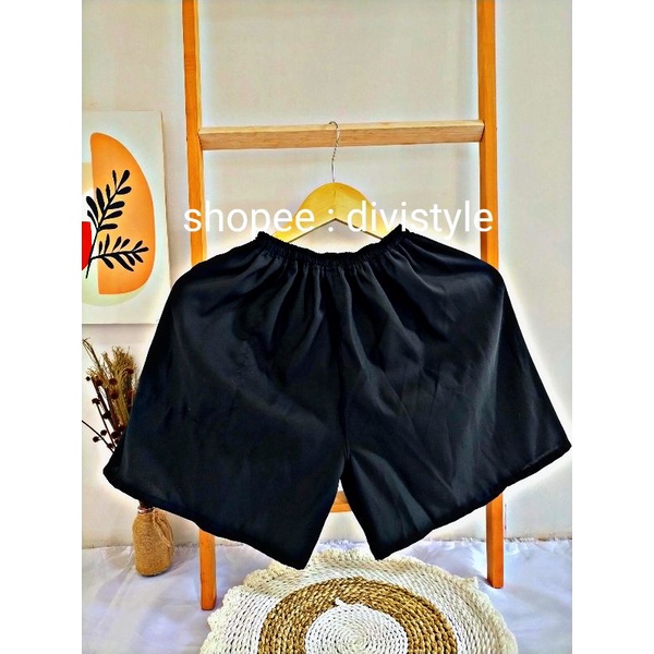 CELANA KOLOR | CELANA SANTAI | CELANA MURAH | GROSIR CELANA PENDEK BOXER PRIA / WANITA DEWASA-Polos hitam