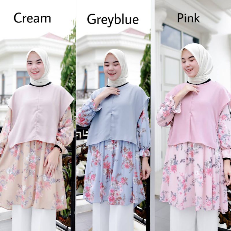 AMEL TUNIK - TUNIC KEKINIAN / tunik terbaru / tunik busui / tunik motif / ATASAN KOREAN HIJABERS UNI