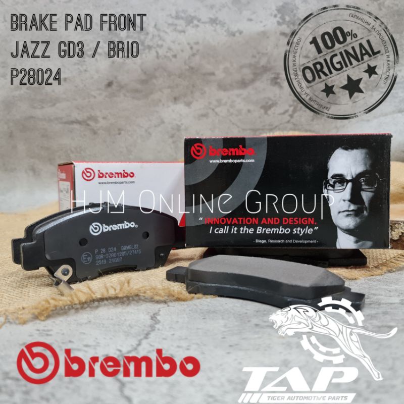 BRAKE DISC PAD - KAMPAS REM DEPAN JAZZ GD3 BRIO P28024 BREMBO ORIGINAL