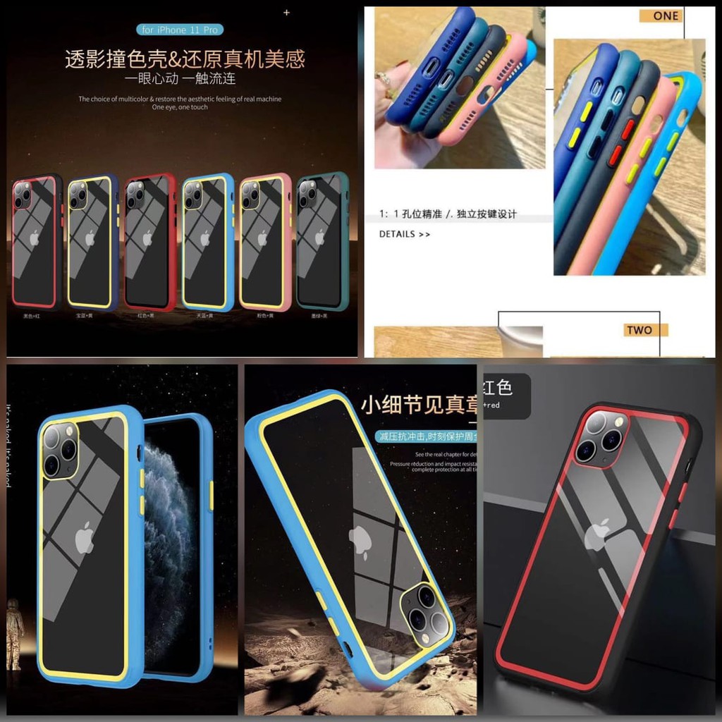 Hardcase Rainbow Samsung A01 Core 5.3 inchi Casing Samsung A013 Fuze Clear Dual Tone Color