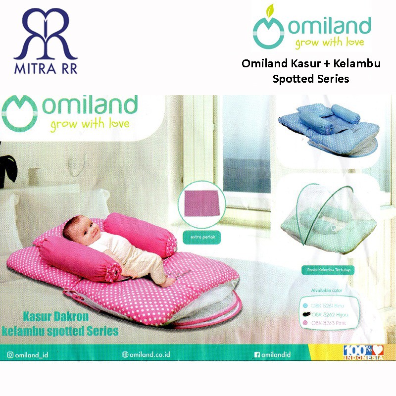 Kasur Bayi Omiland + Kelambu/ Kasur Dakron/ Spotted Series OBK 5261,5262,5263