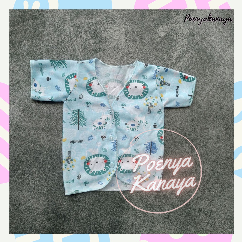 BB41 Baju Bayi Tangan Pendek Motif Warna SNI PIPMIM Newborn 0-3 Bulan-3